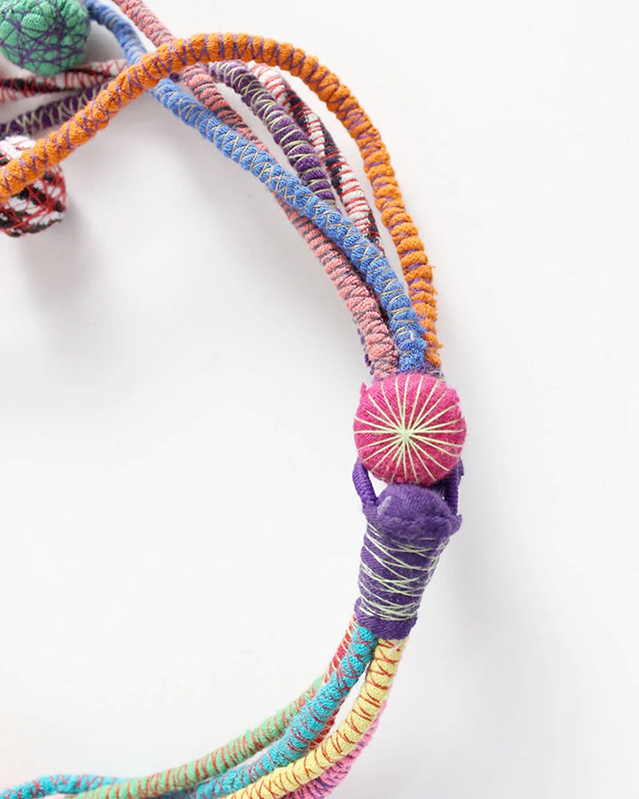Beyond Threads - Fiorella Recycled Textile Necklace - Artemisia Artwear
